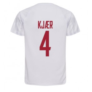 Danmark Simon Kjaer #4 Udebanetrøje VM 2022 Kort ærmer